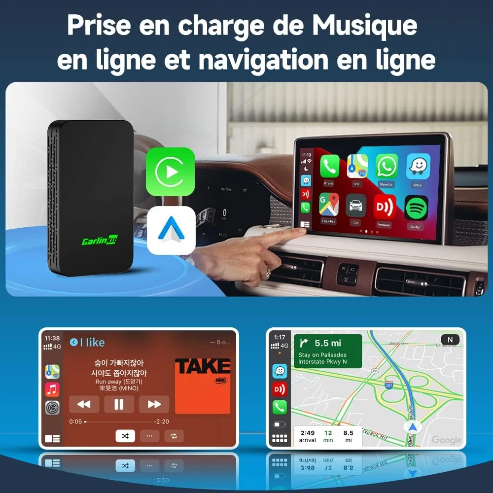 Carlinkit — Sistema original con CarPlay o Android Auto por cable ya operativo