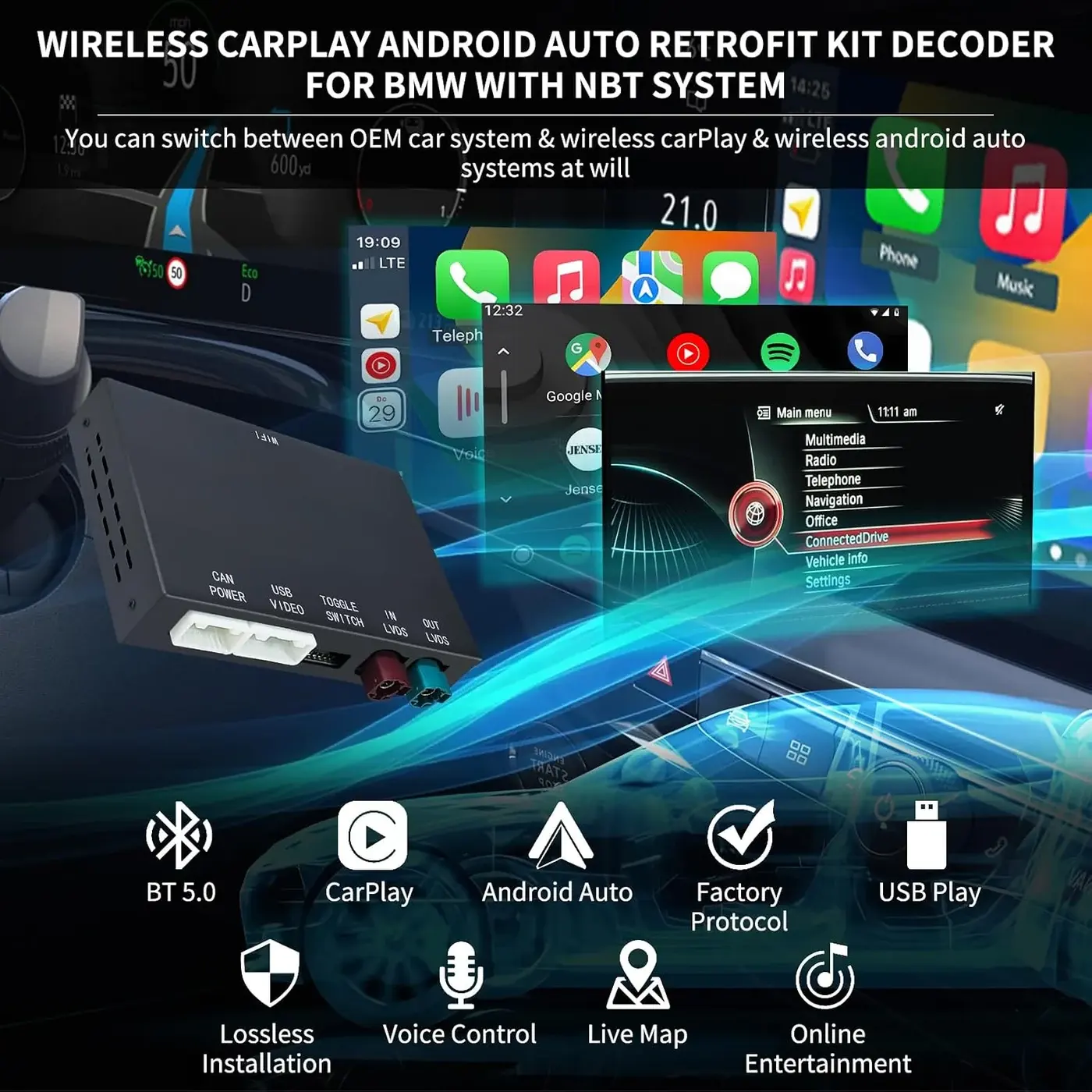 Geloo — MINI F56 2014–2016 con NBT (ejemplo mostrado)