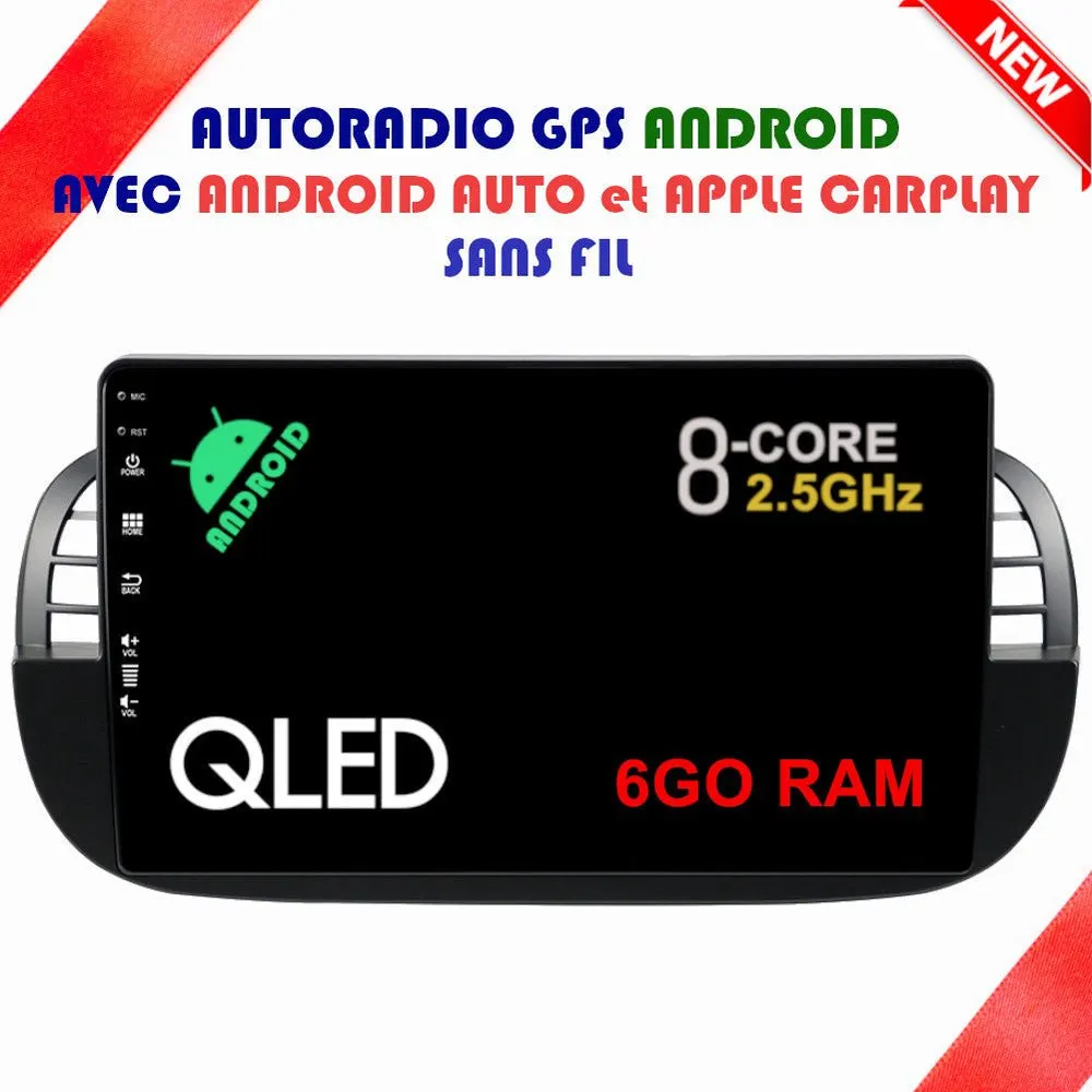 Radio Android 9″ para Fiat 500/500C/Abarth