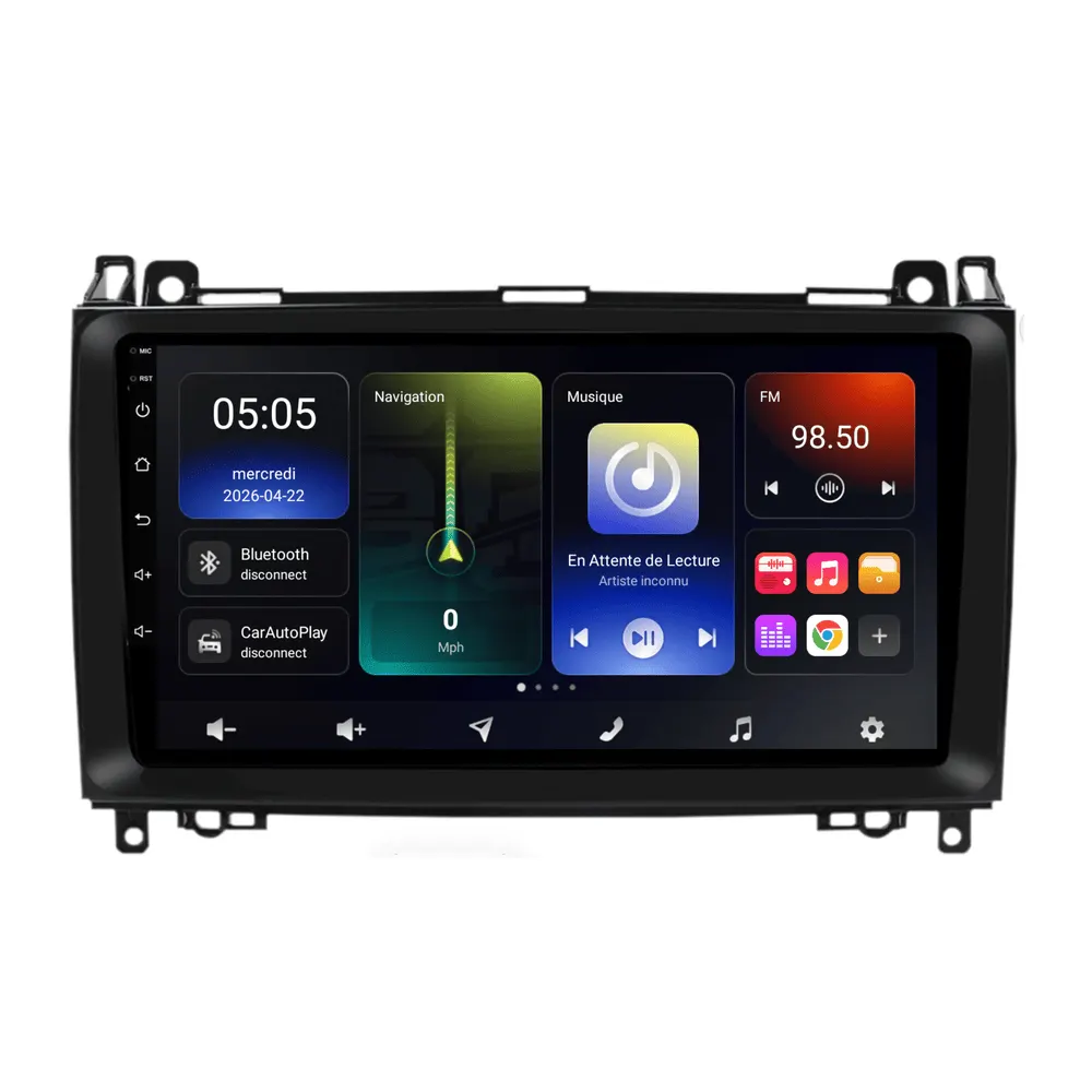 Radio Android 9″ para Mercedes Viano W639 (2006–2014) · vista 2
