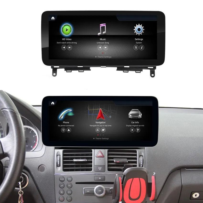 Pantalla Android 10,25″ para Mercedes Clase C W204 (2007–2010) · vista 6