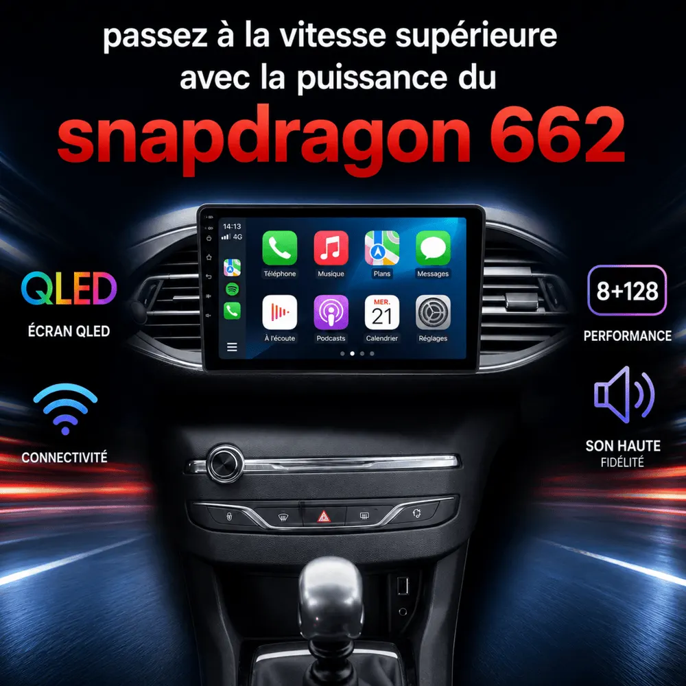 Radio Android 9″ para Peugeot 308 Fase 2