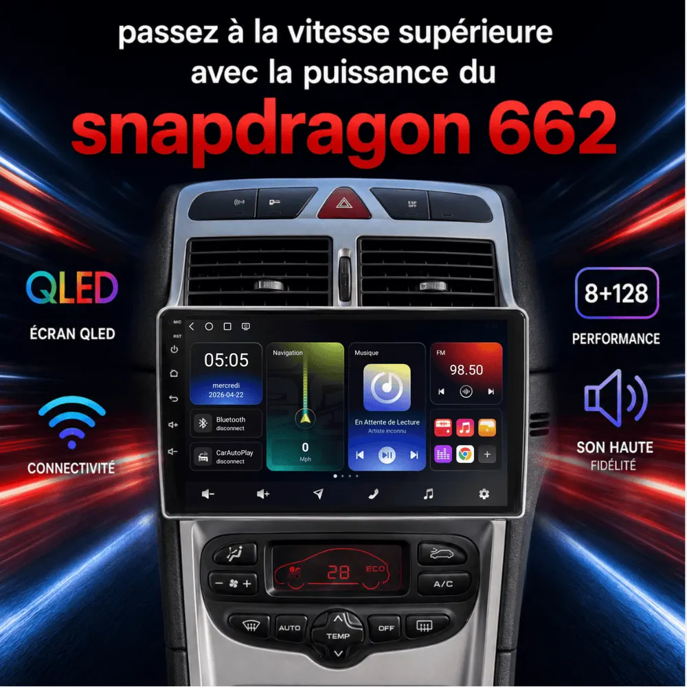 Radio Android 9″ para Peugeot 307