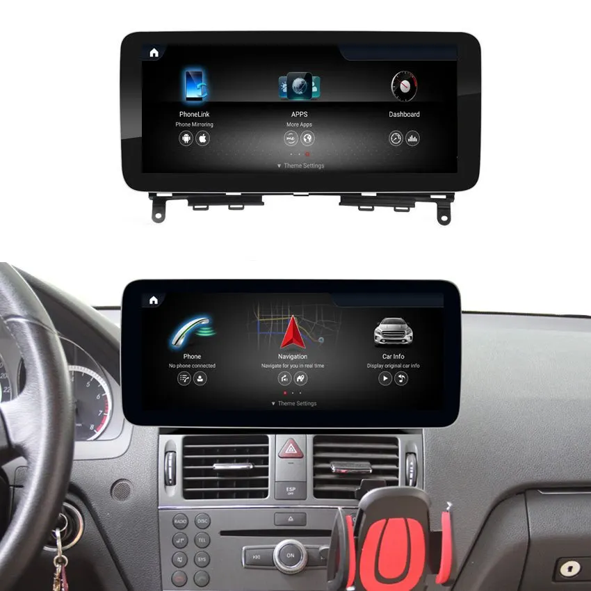 Pantalla Android 10,25″ para Mercedes Clase C W204 (2007–2010) · vista 5